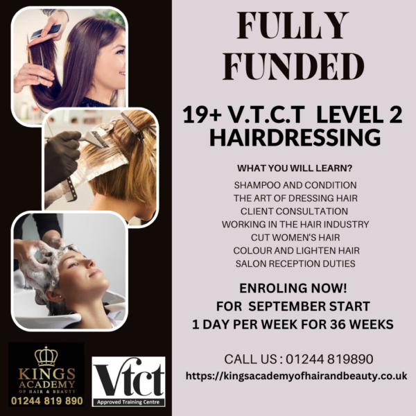 Fully Funded Hairdressing Training Course North Wales